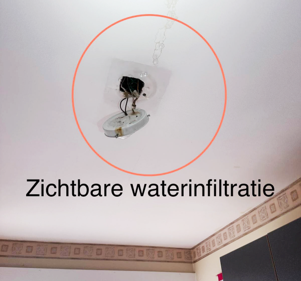 Vochtplek plafond appartement Gent