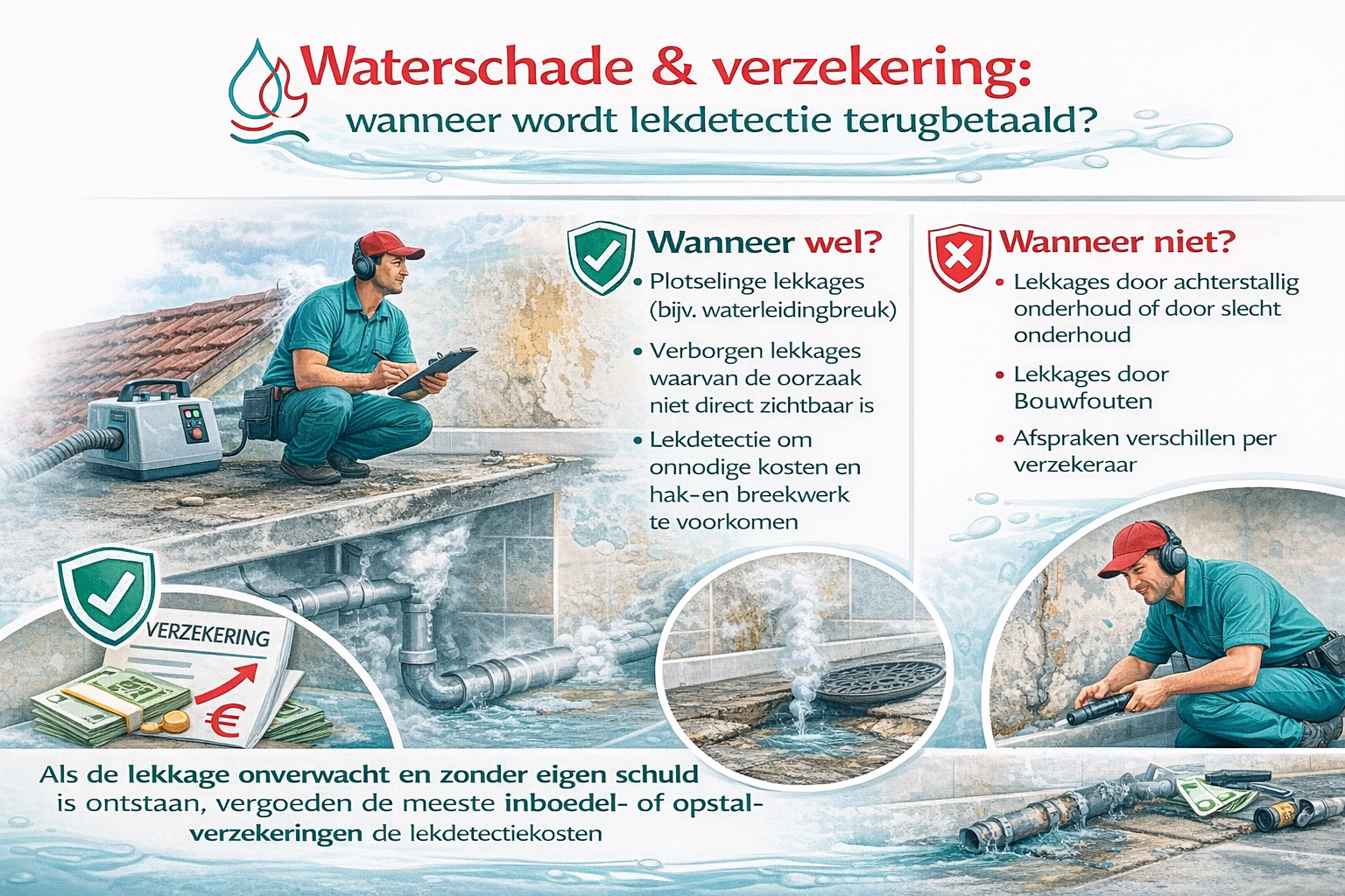 Waterschade & verzekering: wanneer wordt lekdetectie terugbetaald?