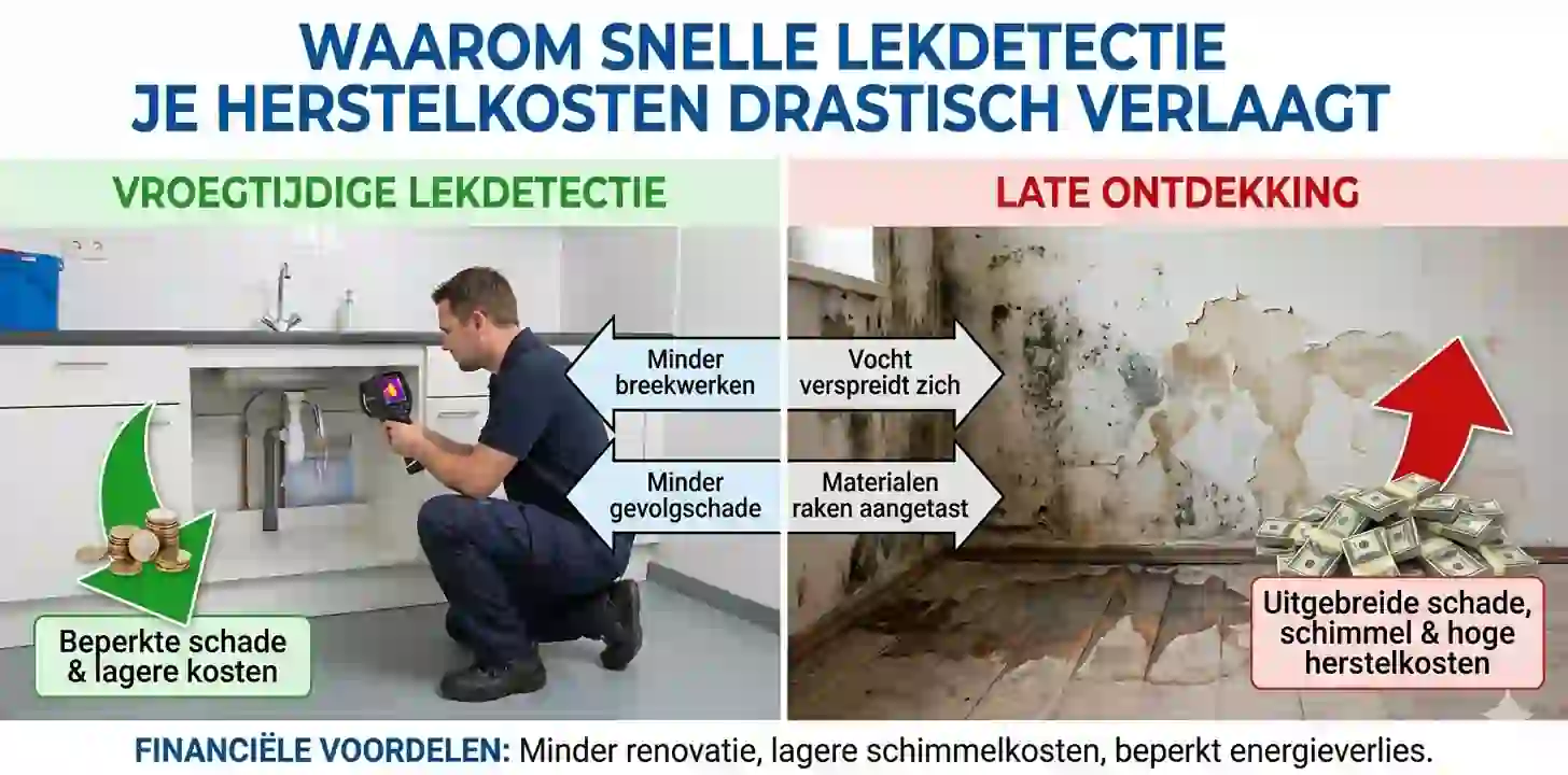 Waarom snelle lekdetectie je herstelkosten drastisch verlaagt