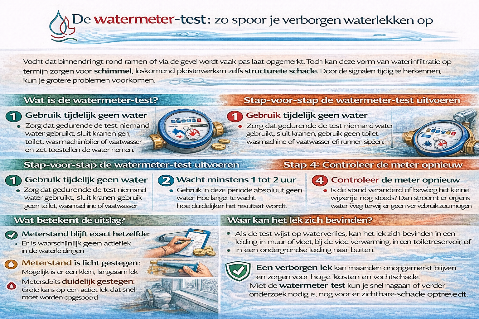 Watermeter-test: zo check je zelf op een verborgen lek